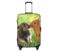 YUBVCF Funda de equipaje grande con estampado de pareja de conejos, fundas de maleta, protector elástico a prueba de polvo para equipaje de 18 a 32 pulgadas, White, L