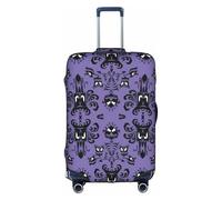 YUBVCF Funda de equipaje grande con estampado de terror sobre fondo morado, fundas de maleta, protector elástico a prueba de polvo para equipaje de 18 a 32 pulgadas, White, XL