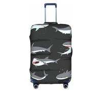 YUBVCF Funda de equipaje grande con estampado de tiburón, fundas para maleta, protector elástico a prueba de polvo para equipaje de 18 a 32 pulgadas, White, S