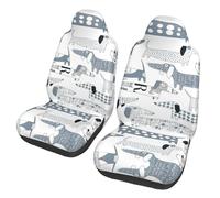 YUBVCF Fundas de asiento de coche con diseño de perro salchicha, protectores de asiento de coche, fundas de asiento para la mayoría de coches, camiones, SUV