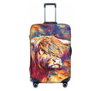 YUBVCF Highland Cow - Funda grande para equipaje, fundas para maleta, protector elástico a prueba de polvo para equipaje de 18 a 32 pulgadas, White, S