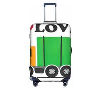 YUBVCF I Love Garbage Trucks - Funda de equipaje grande con estampado de camiones de basura, fundas para maleta, protector elástico a prueba de polvo para equipaje de 18 a 32 pulgadas, White, L