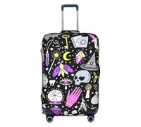 YUBVCF Magic Witch - Funda de equipaje grande con estampado de dibujo bohemio, fundas de maleta, protector elástico a prueba de polvo para equipaje de 18 a 32 pulgadas, White, XL