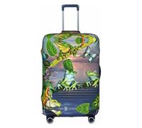 YUBVCF Many Frogs Sing On The Branches - Funda de equipaje grande con estampado de mariposas de verano, fundas de maleta, protector elástico a prueba de polvo para equipaje de 18 a 32 pulgadas, White