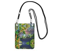 YUBVCF Many Frogs Sing On The Branches Summer Butterflies Lake Water Printing Small Phone Crossbody Shoulder Holsters Bag - Se adapta a todos los teléfonos celulares, uso para correr, caminar