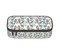 YUBVCF Parrots On Branches - Estuche organizador para estudiantes, niños y niñas, gran capacidad, multiranura, duradero, estuche para bolígrafos, Black, Talla única, Organizador de bolsas