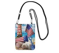 YUBVCF Sea To Shining Sea Patriotic Print - Funda cruzada para teléfono móvil, se adapta a todos los teléfonos celulares, uso para correr, caminar, ciclismo, Black, Talla única