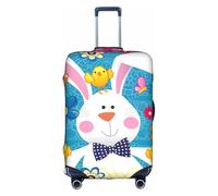 YUBVCF Spring Happy Easter Holiday - Funda de equipaje grande con estampado de Pascua, fundas de maleta, protector elástico a prueba de polvo para equipaje de 18 a 32 pulgadas, White, S