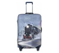 YUBVCF Steam Train Depart - Funda de equipaje grande con impresión de puesta de sol, fundas de maleta, protector elástico a prueba de polvo para equipaje de 18 a 32 pulgadas, White, L