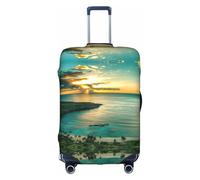 YUBVCF Sunrise Over Hanauma Bay Oahu Hawaii - Funda de equipaje grande con estampado de Oahu Hawaii, fundas para maleta, protector elástico a prueba de polvo para equipaje de 18 a 32 pulgadas, White