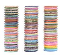 YUBX 120 rollos flaco Washi Tape Set Motivos Básicos Cinta Adhesiva Papel Elegancia Geométrica Delgada Decorativa Masking Tape para Scrapbooking Artesanía de Bricolaje