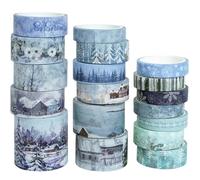YUBX 18 rollo Invierno Washi Tape Set Paisajismo Nieve cinta adhesiva decorativa Washi Adhesivo de Cinta Decorativa para DIY Crafts Scrapbooking