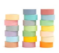 YUBX 20 Rollo Pastel Washi Tape Set Color sólido Masking Tape Macaron cinta adhesiva decorativa Washi Glitter Adhesivo