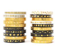 YUBX 20 rollos Flaco Washi Tape Set cinta adhesiva decorativa Washi Glitter Adhesivo 5MM De ancho (Interstellar Space)