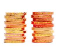 YUBX 20 rollos Flaco Washi Tape Set cinta adhesiva decorativa Washi Glitter Adhesivo 5MM De ancho (Orange of Sunset)