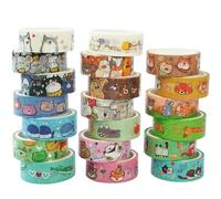 YUBX 20 Rollos Lindo Mascotas Washi Tape Set cinta adhesiva decorativa Washi Glitter Adhesivo de Cinta Decorativa para DIY Crafts Scrapbooking