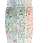 YUBX 3 Rollos Washi Tape Set Cinta Adhesiva Decorativa Masking Tape Constelación para Bullet Journal, Diy Crafts Scrapbooking, Manualidades, Regalos Envoltura (Flowers & Leaves)