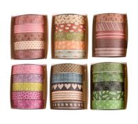 YUBX 30 rollos Flaco Washi Tape Set cinta adhesiva decorativa Washi Glitter Adhesivo 10MM De ancho (bosques de arco iris)