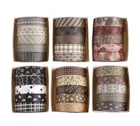 YUBX 30 rollos Flaco Washi Tape Set cinta adhesiva decorativa Washi Glitter Adhesivo 10MM De ancho (humedales tropicales)