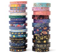 YUBX 30 Rollos Washi Tape Set Estrellada Papel de Oro Cinta Adhesiva Decorativa Masking Tape Constelación para Bullet Journal, Diy Crafts Scrapbooking, Manualidades, Regalos Envoltura