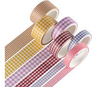 YUBX 6 rollo Washi Tape Set cinta adhesiva decorativa Washi Glitter Adhesivo de Cinta Decorativa para DIY Crafts Scrapbooking (Basic Plaid)