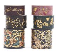 YUBX 6 Rollos Cinta Adhesiva Vintage, Decorativas Washi Tape Set para Scrapbooking, Manualidades, Marcos de Fotos, Bullet Journal y Decorar Regalos