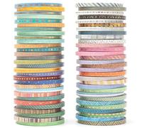 YUBX 60 Rollos Flaco Oro Washi Tape Set cinta adhesiva decorativa Washi Glitter Adhesivo