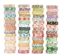 YUBX 60 rollos Flor Washi Tape Set Delgado cinta adhesiva decorativa Washi Glitter Adhesivo de Cinta Decorativa para DIY Crafts Scrapbooking