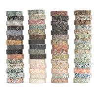 YUBX 60 rollos Flores Washi Tape Set Delgado cinta adhesiva Patrones de hojas decorativa Washi Adhesivo de Cinta Decorativa para DIY Crafts Scrapbooking (otoño)