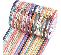 YUBX Flaco Oro Washi Tape Set cinta adhesiva decorativa Washi Glitter Adhesivo 3MM De ancho 24 Rollos