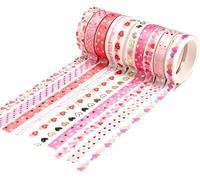 YUBX Flaco Oro Washi Tape Set cinta adhesiva decorativa Washi Glitter Adhesivo 8MM De ancho