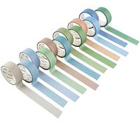 YUBX Flaco Washi Tape Set 12 Rollo cinta adhesiva decorativa Washi Glitter Adhesivo 15MM De ancho (Green Large)