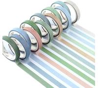 YUBX Flaco Washi Tape Set 12 Rollo cinta adhesiva decorativa Washi Glitter Adhesivo 8MM De ancho (Green Small)