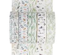 YUBX Flaco Washi Tape Set cinta adhesiva decorativa Washi Glitter Adhesivo 10MM De ancho (Vine)