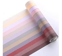 YUBX Juego de cintas adhesivas decorativas Washi finas, de colores, para manualidades, diarios, planificadores, álbumes de recortes, embalaje de 8 mm de ancho (Red Large)