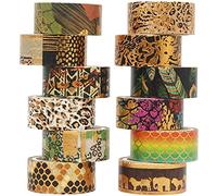 YUBX Oro Washi Tape Set cinta adhesiva decorativa Washi Glitter Adhesivo de Cinta Decorativa para DIY Crafts Scrapbooking 12 Rollos