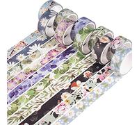 YUBX Washi Tape Set cinta adhesiva decorativa Washi Glitter Adhesivo de Cinta Decorativa para DIY Crafts Scrapbooking (Cold Tone)