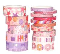 YUBX Washi Tape Set cinta adhesiva decorativa Washi Glitter Adhesivo de Cinta Decorativa para DIY Crafts Scrapbooking (Birthday)