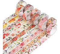 YUBX Washi Tape Set cinta adhesiva decorativa Washi Glitter Adhesivo de Cinta Decorativa para DIY Crafts Scrapbooking (Warm Tone)