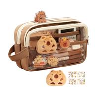 yuchdzexu Bonito estuche para lápices, estuche transparente de gran capacidad, dispensadores de suministros de escritorio para borradores, reglas, escritura, dibujo, arte, niños, niñas, oficinas