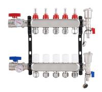 YUCHENGTECH Colector Calefaccion Suelo Radiante de Acero Inoxidable de 5 Circuitos con Conexión Eurokonus 3/4"(16x2mm) Distribuidor Circuito Calefacción con Caudalímetro y Válvulas