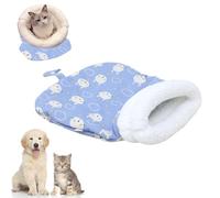 YuchiFa Saco de Dormir para Gatos, Saco de Dormir para Gatos de Interior, Saco de Dormir para Gatos Acogedor en Invierno 360°Saco de Dormir para Gatos calentito (Blue)