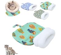 YuchiFa Saco de Dormir para Gatos, Saco de Dormir para Gatos de Interior, Saco de Dormir para Gatos Acogedor en Invierno 360°Saco de Dormir para Gatos calentito (Green#1)