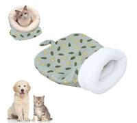 YuchiFa Saco de Dormir para Gatos, Saco de Dormir para Gatos de Interior, Saco de Dormir para Gatos Acogedor en Invierno 360°Saco de Dormir para Gatos calentito (Green)