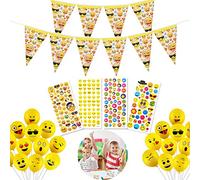 YuChiSX Emoji Balloons - Smiley Face Expression Latex Balloons for Party Decorations Birthday Wedding, 50 Pcs, Pegatina Emoji, Banner Emoji, Fiesta de Cumpleaños de la Boda, Látex Globos