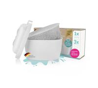 Yucona®. Filtro de agua Starter-Kit - 3 filtros con cartucho | Cartucho de filtro de agua reutilizable, 96% de ahorro de plástico, carbón activado hecho de cáscaras de coco | Made in Germany