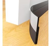 YUCONECT Burlete Puerta Entrada - Aislante Puertas de Entrada - Burlete Bajo Puerta Exterior para Evitar la Entrada de Frio - Burlete Goma Autoadhesivo para Puerta Corredera y de Garaje - 1 M Negro