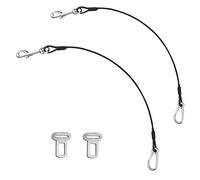 YuCool - Cinturón de seguridad para coche, 2 unidades, a prueba de mordidas, de acero, para perros grandes y extragrandes