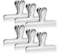 YuCool Pinzas Bolsas Alimentos, 6 clips de acero inoxidable para bolsas de pan, de 4,7 pulgadas de ancho,gran agarre de sello de papel duradero,Clip para sellar