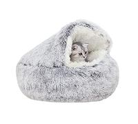 YUDANSI Cama Cueva Gatos, 50cm Largo Pelusa Pequeño Cama Gatos | 2 en 1 Casa para Gatos o Cama para Gatos Con Fondo Antideslizante, Lavable en la Lavadora Suave Pequeña Cama Perros